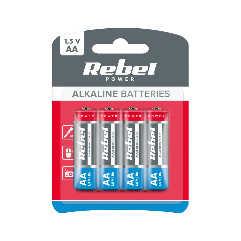 Baterie alkaliczne REBEL LR6 4szt/bl.