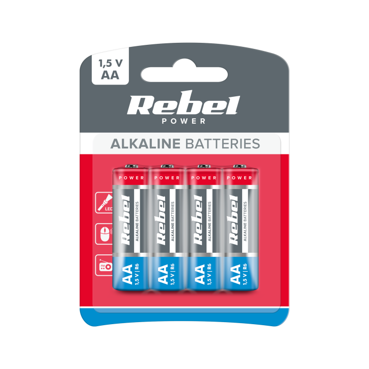 Baterie alkaliczne REBEL LR6 4szt/bl. Baterie alkaliczne REBEL LR6 4szt/bl.