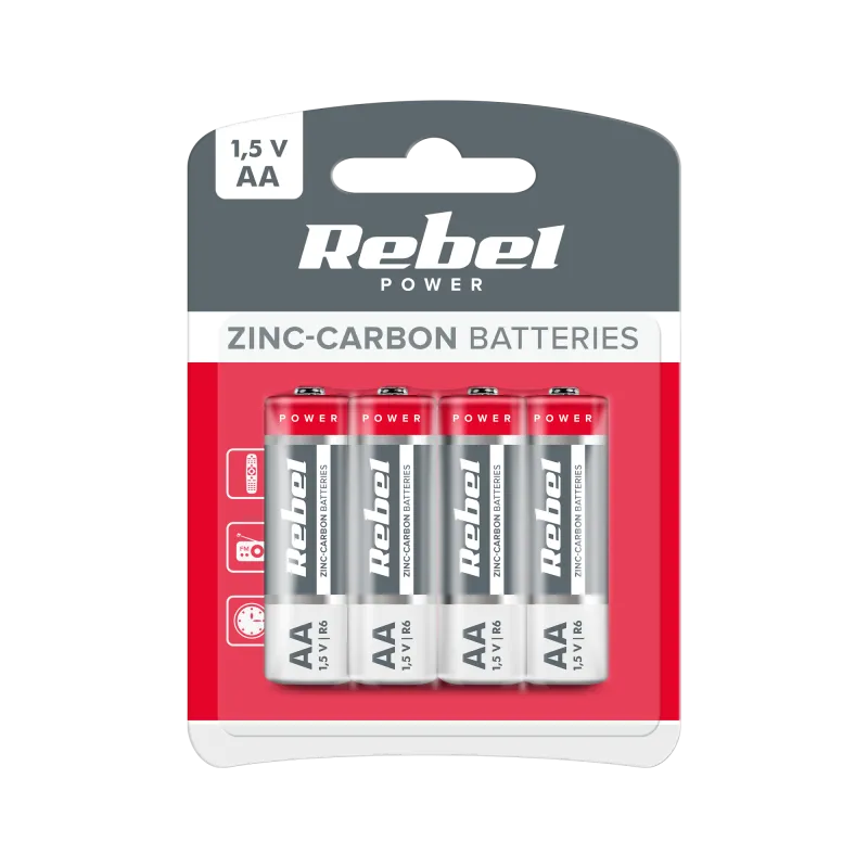 Baterie cynkowo węglowe REBEL R6 4szt/bl