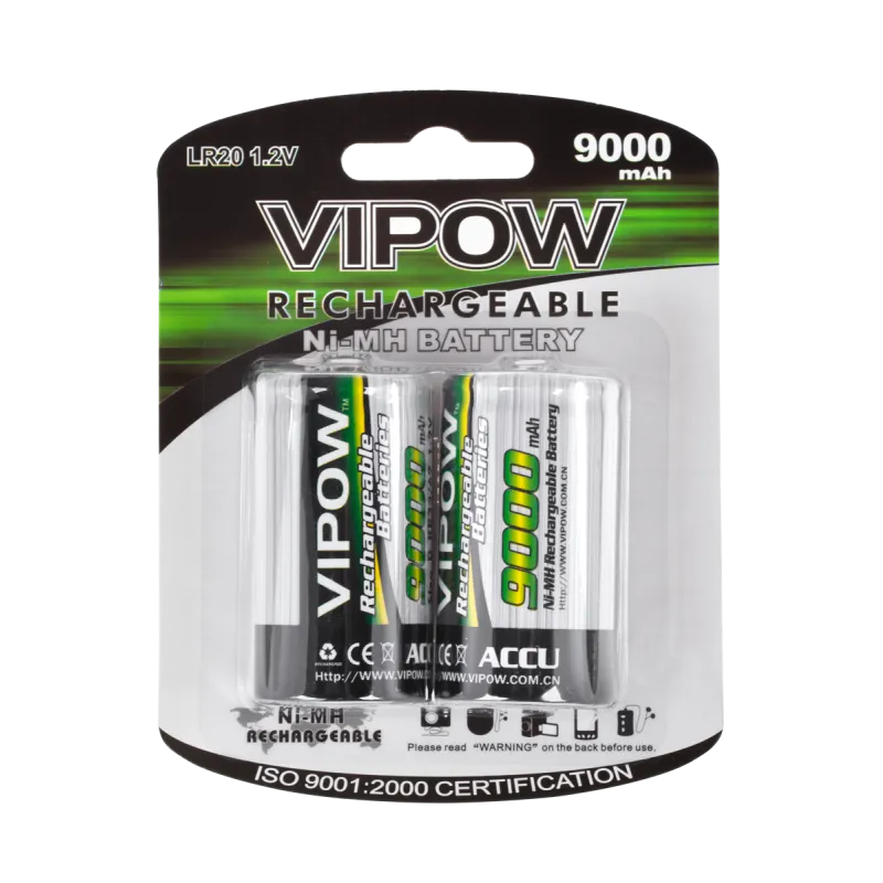 Baterie Ni-MH R20 9000mAh 2szt/bl. Baterie Ni-MH R20 9000mAh 2szt/bl.