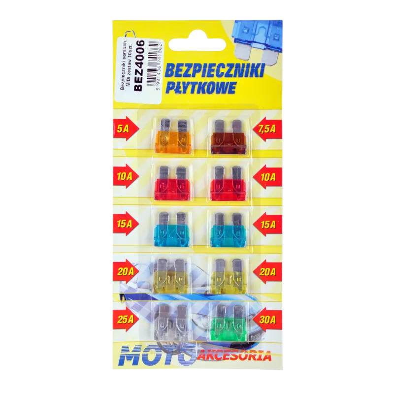 Bezpieczniki samochodowe MIDI zestaw 10szt.-blister Bezpieczniki samochodowe MIDI zestaw 10szt.-blister
