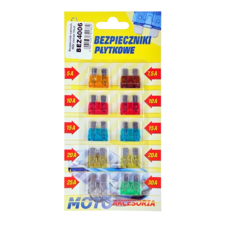 Bezpieczniki samochodowe MIDI zestaw 10szt.-blister