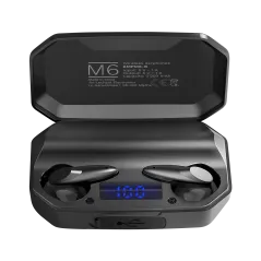 Bezprzewodowe słuchawki douszne z power bankiem Kruger&Matz M6 - kolor czarny