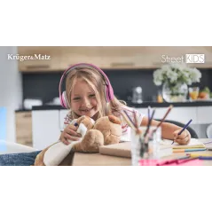 Bezprzewodowe słuchawki nauszne dla dzieci Kruger&Matz model Street Kids , kolor różowy