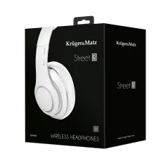 Bezprzewodowe słuchawki nauszne Kruger&Matz model Street 3 Wireless, kolor biały