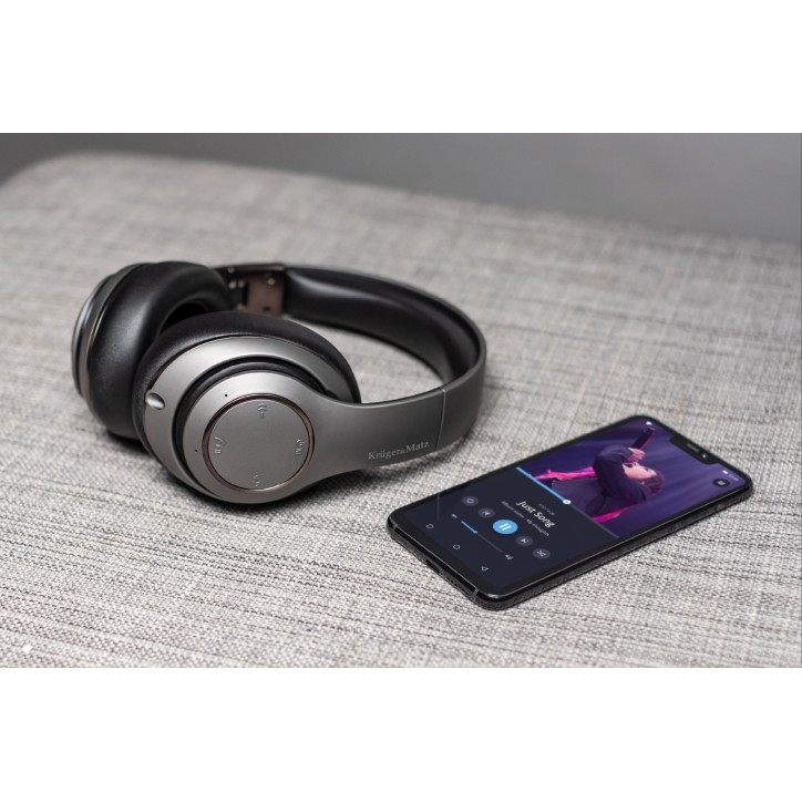 Bezprzewodowe słuchawki nauszne Kruger&Matz model Street 3 Wireless, kolor grafitowy Bezprzewodowe słuchawki nauszne Kruger&Matz model Street 3 Wireless, kolor grafitowy