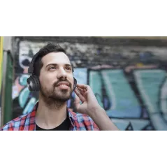 Bezprzewodowe słuchawki nauszne Kruger&Matz model Wave BT, kolor czarny