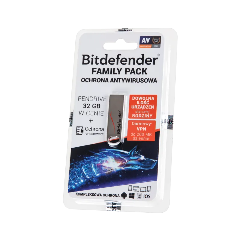 Bitdefender Family Pack na 1 rok + pendrive 32GB