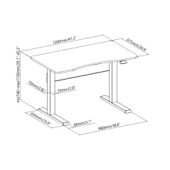 Biurko pneumatyczne z regulacją wysokości