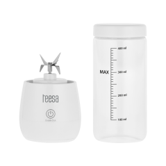 Blender bezprzewodowy, szklany kubek, 450ml, 100W , 6 noży