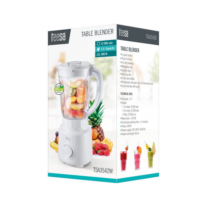 Blender kielichowy 500W biały Blender kielichowy 500W biały