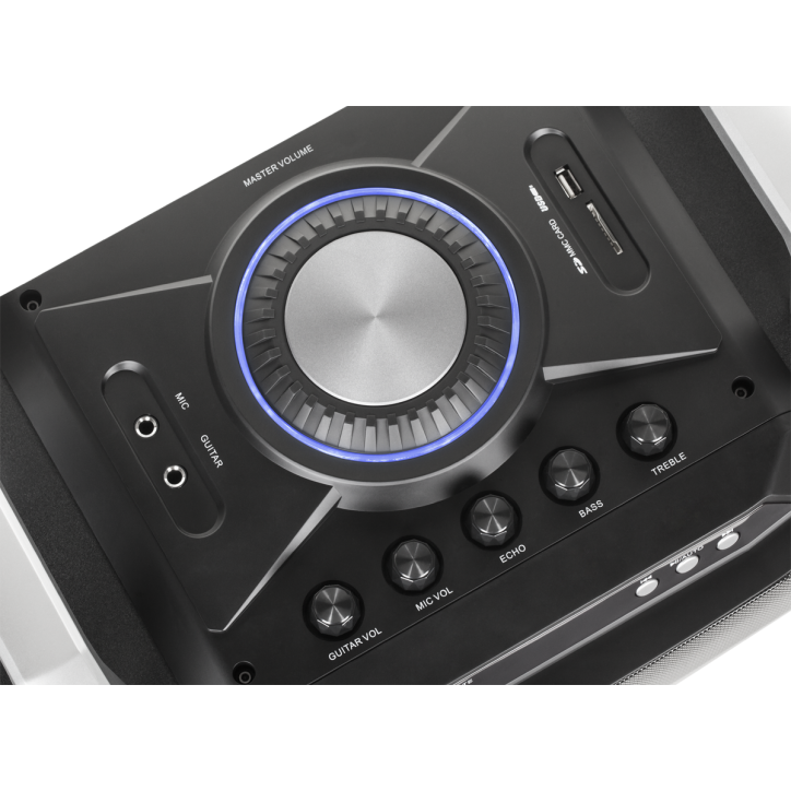 Boombox z funkcją Bluetooth i karaoke, radiem FM i mikrofonem Boombox z funkcją Bluetooth i karaoke, radiem FM i mikrofonem