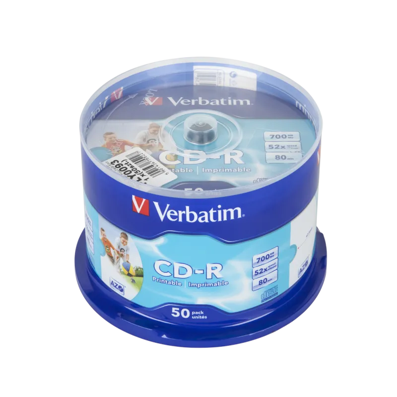 CD-R VERBATIM 700MB 52x PRINTABLE AZO FULLCAKE 50szt.