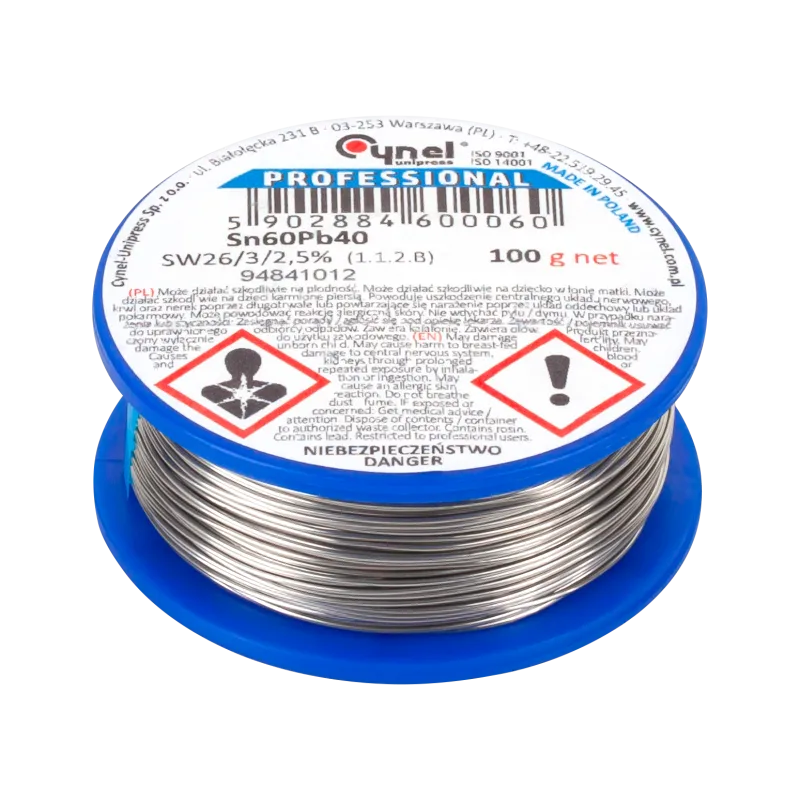 Cyna 0.50mm/100g Sn60Pb40 CYNEL Cyna 0.50mm/100g Sn60Pb40 CYNEL