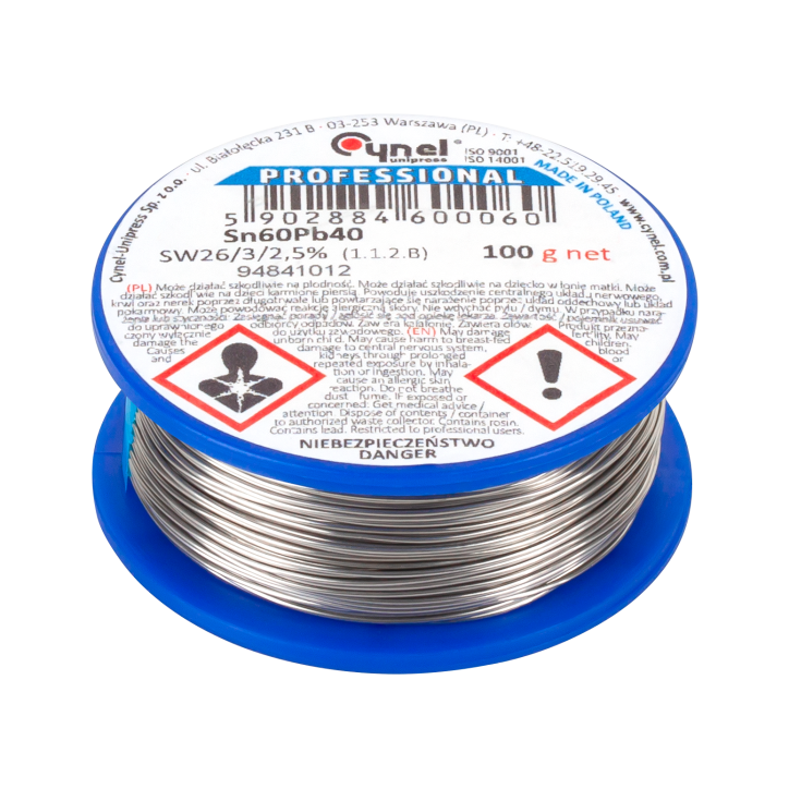 Cyna 1mm/100g Sn60Pb40 CYNEL Cyna 1mm/100g Sn60Pb40 CYNEL