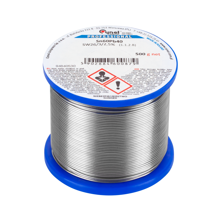 Cyna 1mm/500g Sn60Pb40 CYNEL Cyna 1mm/500g Sn60Pb40 CYNEL