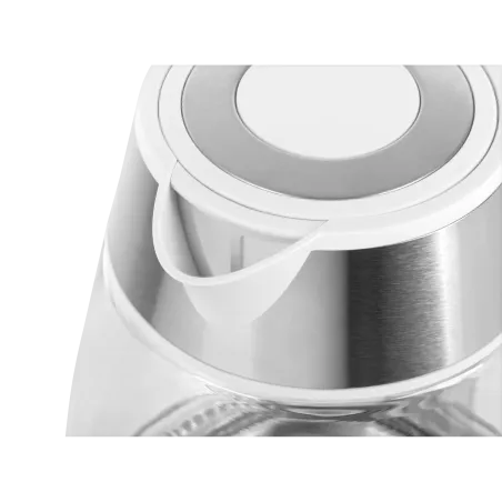 Czajnik elektryczny TEESA, szklany + inox, 2200 W, biały, 1,7 L