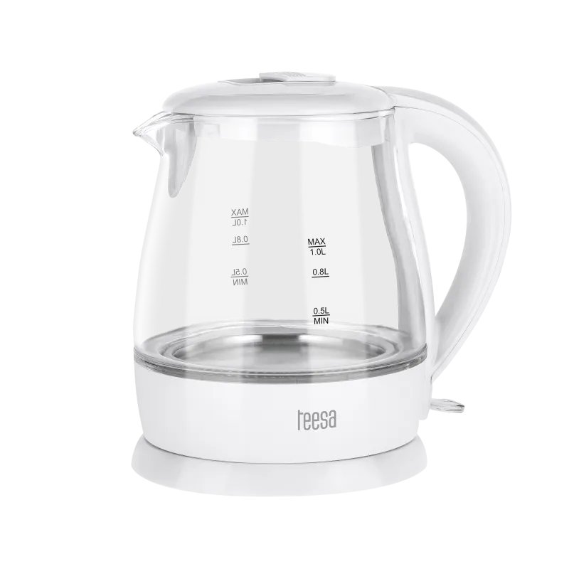 Czajnik elektryczny TEESA, szklany, 1650 W, biały, 1 L Czajnik elektryczny TEESA, szklany, 1650 W, biały, 1 L