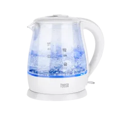 Czajnik elektryczny TEESA, szklany, 1650 W, biały, 1 L