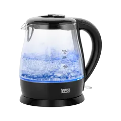 Czajnik elektryczny TEESA, szklany, 1650 W, czarny, 1 L