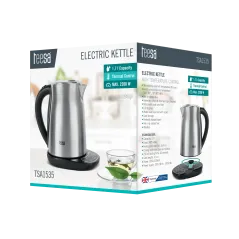 Czajnik elektryczny z regulacją temperatury, TEESA, stal nierdzewna, 2200W, 1,7L , LED