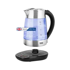 Czajnik elektryczny z regulacją temperatury,TEESA, szklany + inox, 2200W, 1,7L , LED