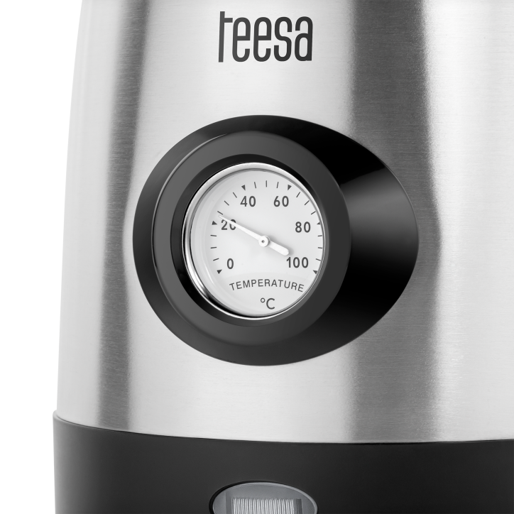 Czajnik elektryczny z wskaźnikiem temperatury wody, TEESA, stal nierdzewna, 2200W, 1,7L Czajnik elektryczny z wskaźnikiem temperatury wody, TEESA, stal nierdzewna, 2200W, 1,7L