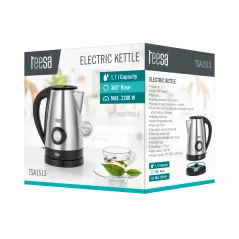 Czajnik elektryczny z wskaźnikiem temperatury wody, TEESA, stal nierdzewna, 2200W, 1,7L
