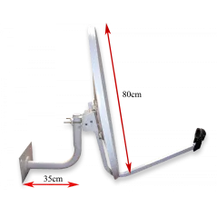 Czasza Cabletech komplet z uchwytem do ściany 80cm
