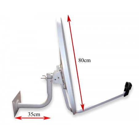 Czasza Cabletech komplet z uchwytem do ściany 80cm