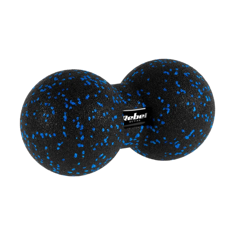 Duoball podwójna piłka do masażu 12cm, kolor czarno-niebieski, materiał EPP, REBEL ACTIVE Duoball podwójna piłka do masażu 12cm, kolor czarno-niebieski, materiał EPP, REBEL ACTIVE