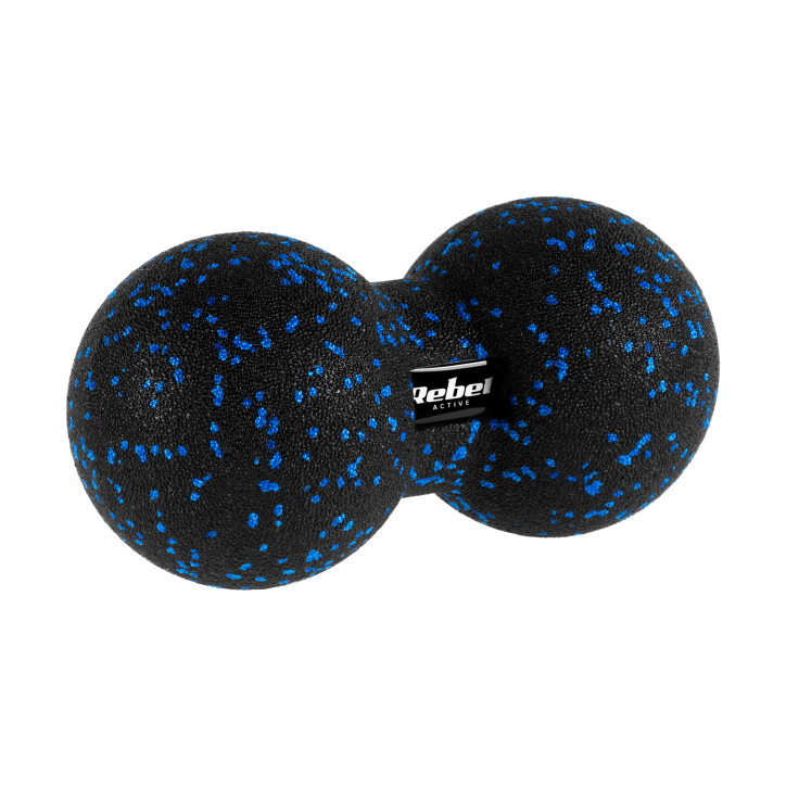 Duoball podwójna piłka do masażu 12cm, kolor czarno-niebieski, materiał EPP, REBEL ACTIVE Duoball podwójna piłka do masażu 12cm, kolor czarno-niebieski, materiał EPP, REBEL ACTIVE