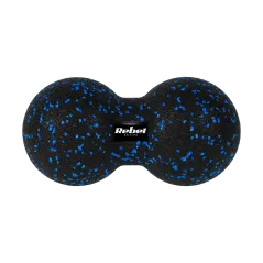 Duoball podwójna piłka do masażu 12cm, kolor czarno-niebieski, materiał EPP, REBEL ACTIVE