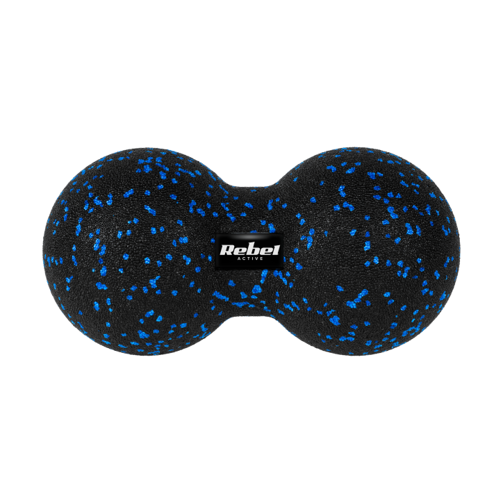 Duoball podwójna piłka do masażu 12cm, kolor czarno-niebieski, materiał EPP, REBEL ACTIVE Duoball podwójna piłka do masażu 12cm, kolor czarno-niebieski, materiał EPP, REBEL ACTIVE