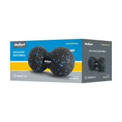 Duoball podwójna piłka do masażu 12cm, kolor czarno-niebieski, materiał EPP, REBEL ACTIVE
