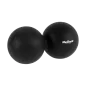 Duoball podwójna piłka do masażu 6.2cm, kolor czarny, materiał silikon, REBEL ACTIVE