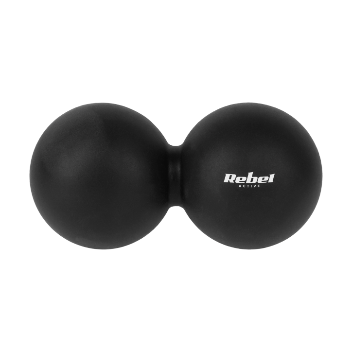 Duoball podwójna piłka do masażu 6.2cm, kolor czarny, materiał silikon, REBEL ACTIVE Duoball podwójna piłka do masażu 6.2cm, kolor czarny, materiał silikon, REBEL ACTIVE