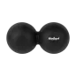 Duoball podwójna piłka do masażu 6.2cm, kolor czarny, materiał silikon, REBEL ACTIVE