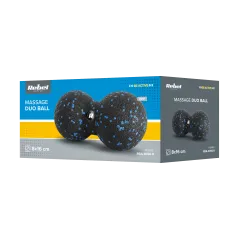 Duoball podwójna piłka do masażu 8cm, kolor czarno-niebieski, materiał EPP, REBEL ACTIVE