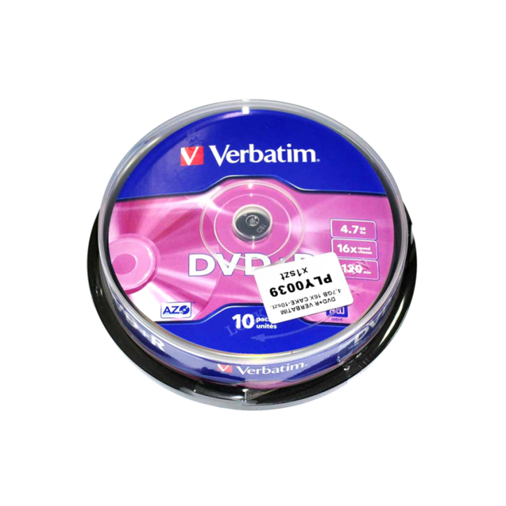 DVD+R VERBATIM 4,7GB 16X CAKE-10szt. DVD+R VERBATIM 4,7GB 16X CAKE-10szt.