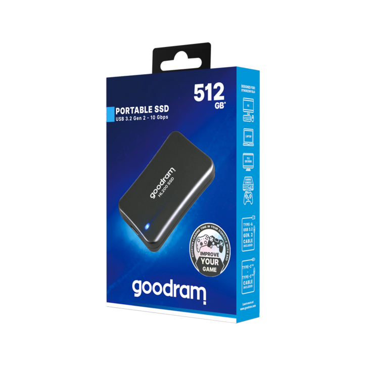 Dysk SSD Goodram HL200 512 GB USB 3.2 Dysk SSD Goodram HL200 512 GB USB 3.2