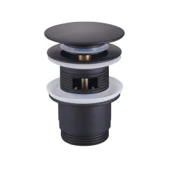 Korek klik-klak duży czarny z tuleją mosiężną Duro – montaż