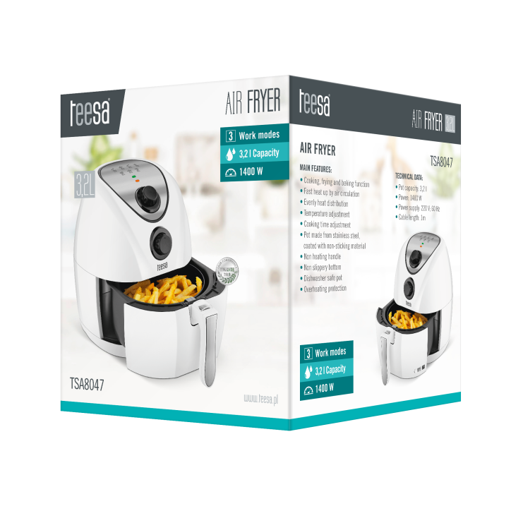 Frytkownica beztłuszczowa TEESA AIR FRYER 3,2 l Frytkownica beztłuszczowa TEESA AIR FRYER 3,2 l