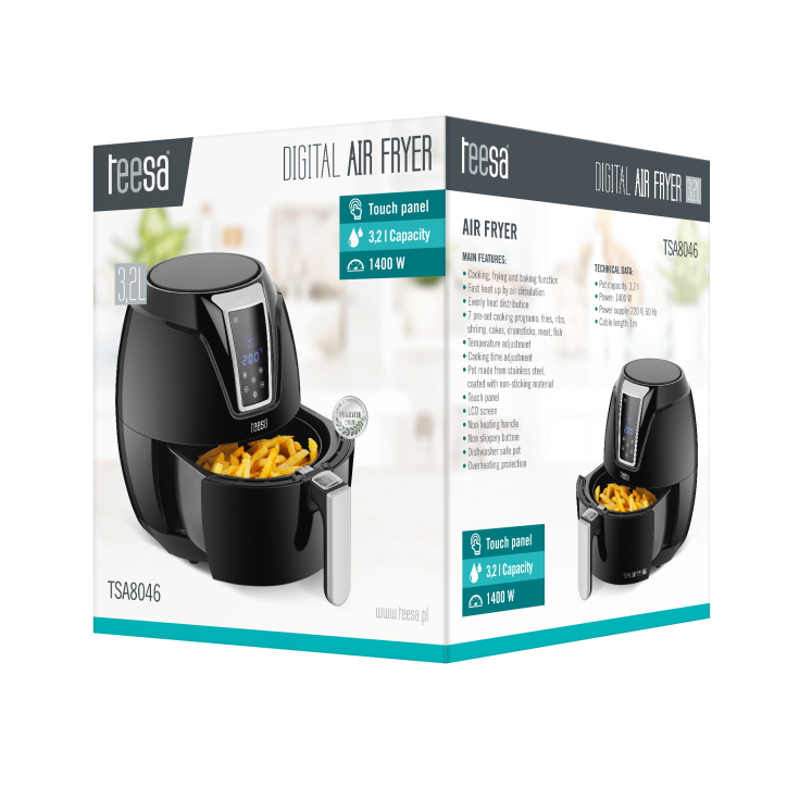 Frytkownica beztłuszczowa TEESA DIGITAL AIR FRYER 3,2L Frytkownica beztłuszczowa TEESA DIGITAL AIR FRYER 3,2L