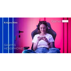 Gamingowe słuchawki nauszne dla dzieci Kruger&Matz Gamer Kids, kolor różowy