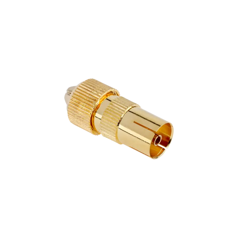 Gniazdo antenowe TV na kabel złote