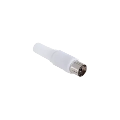 Gniazdo antenowe TV na kabel długie białe