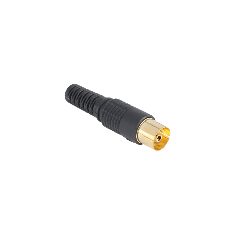 Gniazdo antenowe TV na kabel długie czarne złote Gniazdo antenowe TV na kabel długie czarne złote