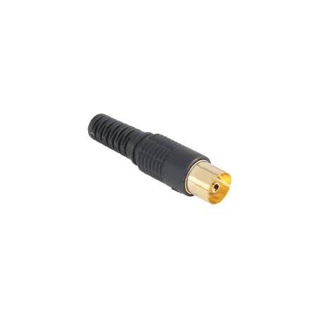 Gniazdo antenowe TV na kabel długie czarne złote