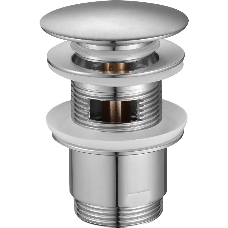 Korek klik-klak duży z tuleją mosiężną stal szczotkowana Duro Korek klik-klak duży z tuleją mosiężną stal szczotkowana Duro